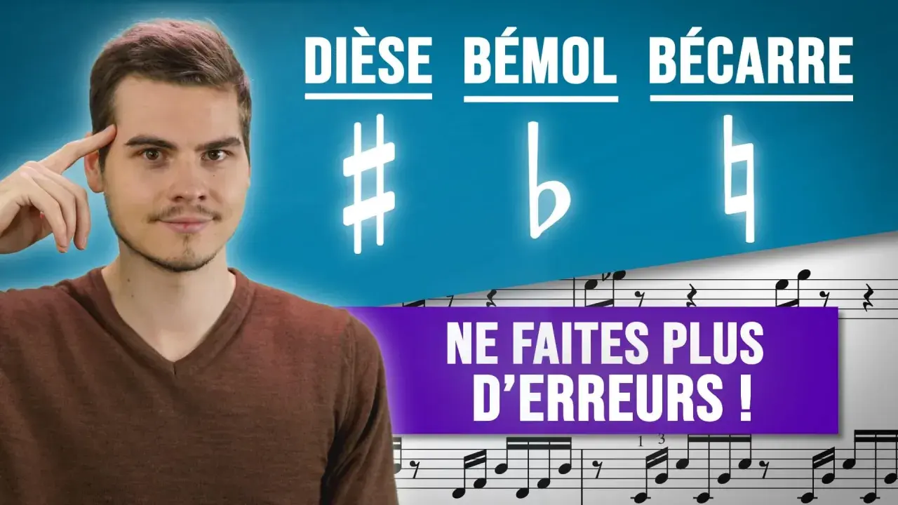 Un homme pense à la **bécarre musique**, dièse et bémol. Il est temps de ne plus faire d'erreurs !