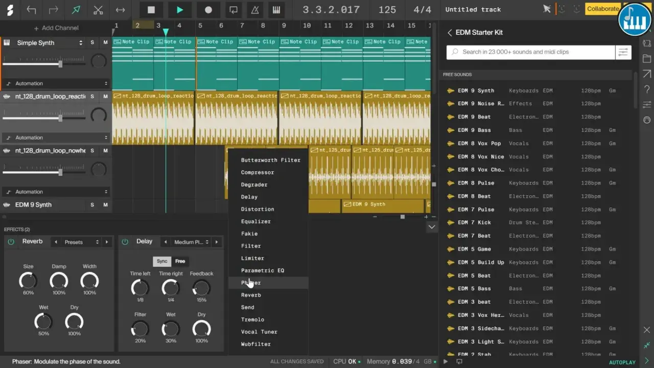 Un beatmaker en ligne utilise un logiciel de création musicale pour composer. L'écran montre une interface de DAW avec des pistes audio et des effets.