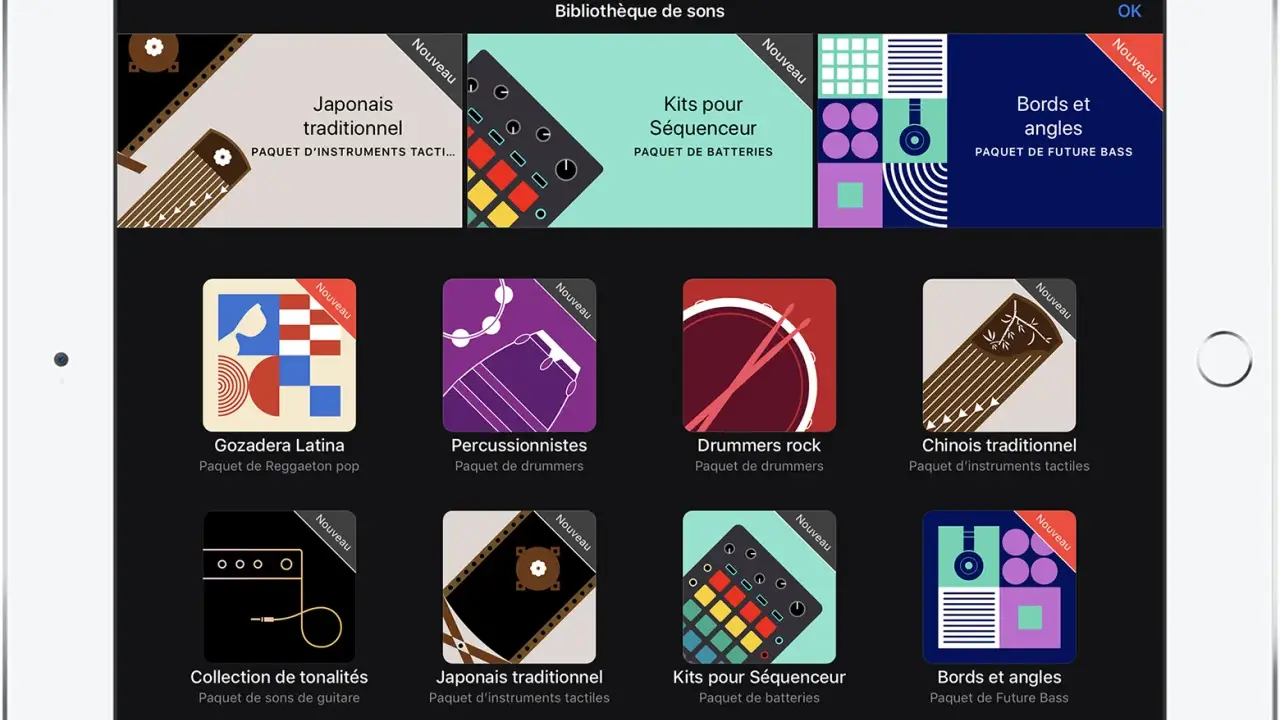 Bibliothèque de sons GarageBand : découvrez des packs de sons gratuits, des kits de batterie, des instruments traditionnels et plus encore pour créer votre musique.