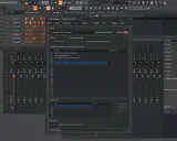 Fenêtre "Paramètres" de FL Studio, onglet "Fichiers". L'utilisateur cherche à mettre FL Studio en français en configurant les chemins des plugins.
