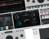 Logiciels de production musicale montrant qu'est-ce que l'autotune, avec des claviers virtuels et des réglages de correction vocale.