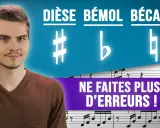 Un homme pense à la **bécarre musique**, dièse et bémol. Il est temps de ne plus faire d'erreurs !