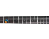 Manche de guitare avec les notes G, F et C marquées. Idéal pour apprendre dsus 4.