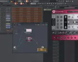 FL Studio 21 sur Mac, avec le synthétiseur Sakura et un séquenceur VFX.