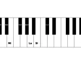 Clavier de piano avec les notes Do #, Ré #, Fa #, Sol # et Do # indiquées. Les notes Mi, La et Si sont également visibles.