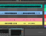 Pistes audio dans une station de travail audio numérique, avec des formes d'onde visibles. Une piste "Lead Vocal" est sélectionnée, suggérant un travail sur la voix et l'ajout d'un effet de reverb voix.