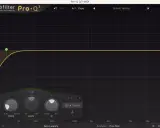 Égaliseur FabFilter Pro-Q 3 avec un filtre coupe bas actif, réduisant les fréquences graves.