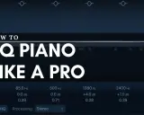 Égaliseur graphique montrant les réglages pour un piano mixage.