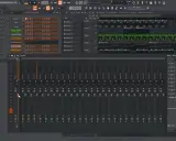 Le fl studio mixer montre des curseurs de volume pour chaque piste, avec le Master en surbrillance.