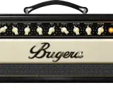 Ampli guitare Bugera V5 Infinium, crème et noir, avec ses nombreux réglages et le logo Bugera en son centre.