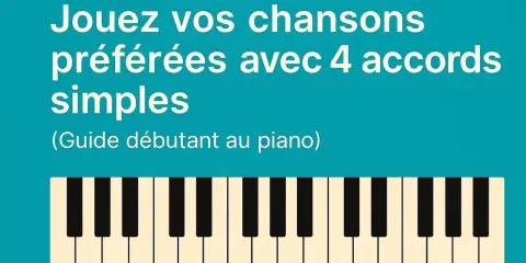 Jouez vos chansons préférées avec 4 accords simples au piano. Guide pour débutants.