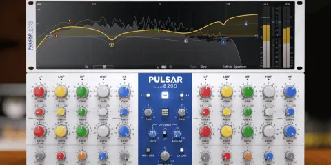 Un égaliseur Pulsar 8200 pour mixer une voix, avec des réglages précis pour chaque bande de fréquences.
