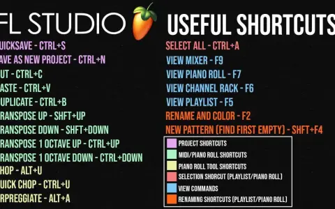 Liste des raccourcis FL Studio pour une création musicale plus rapide : copier, coller, dupliquer, transposer, etc.