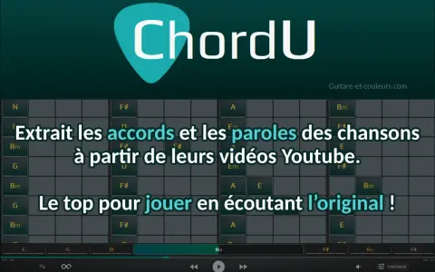 Trouver les accords d'une chanson est facile avec ChordU. Extrayez les accords et paroles de vidéos Youtube pour jouer en écoutant l'original.