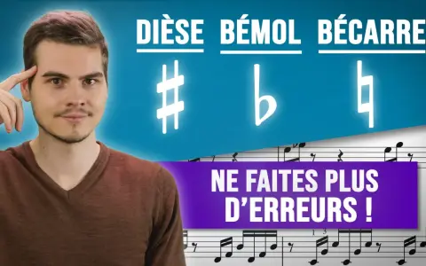 Un homme pense à la **bécarre musique**, dièse et bémol. Il est temps de ne plus faire d'erreurs !