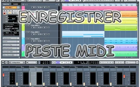 Enregistrement sur une piste MIDI dans Cubase. La piste MIDI est prête pour l'enregistrement.