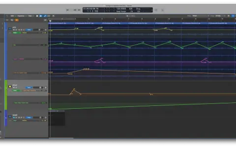 Vue d'un logiciel de production musicale. Une piste de delay est configurée avec une side chain, visible dans les réglages.