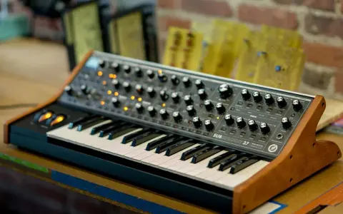 Synthétiseur Subsequent 37, un joyau des années 70, prêt à créer des sons légendaires.