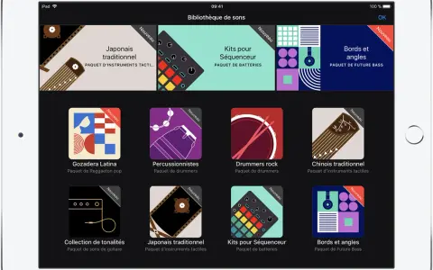 Bibliothèque de sons GarageBand : découvrez des packs de sons gratuits, des kits de batterie, des instruments traditionnels et plus encore pour créer votre musique.