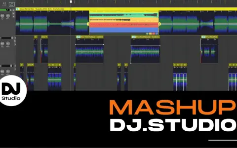 Interface de production musicale avec des formes d'onde audio. Idéal pour la formation beatmaker et le mixage.
