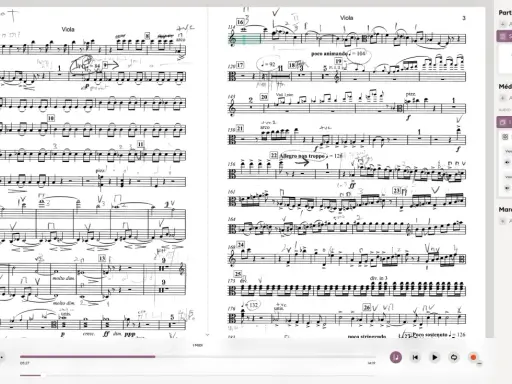Partition de violon annotée, idéale pour une application lecture partition gratuite. Des indications manuscrites enrichissent la partition.