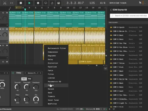 Un beatmaker en ligne utilise un logiciel de création musicale pour composer. L'écran montre une interface de DAW avec des pistes audio et des effets.