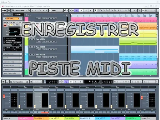 Enregistrement sur une piste MIDI dans Cubase. La piste MIDI est prête pour l'enregistrement.