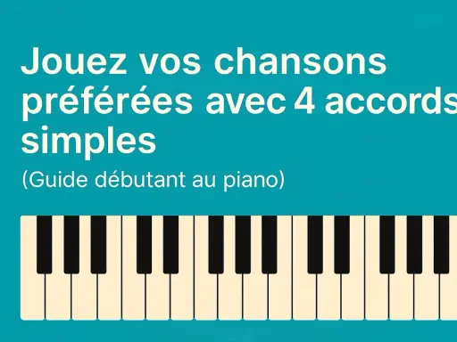 Jouez vos chansons préférées avec 4 accords simples au piano. Guide pour débutants.