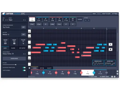 Un accord magique se crée dans ce logiciel de composition musicale, avec des notes et des rythmes qui s'assemblent.