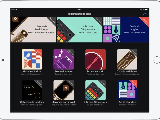 Bibliothèque de sons GarageBand : découvrez des packs de sons gratuits, des kits de batterie, des instruments traditionnels et plus encore pour créer votre musique.