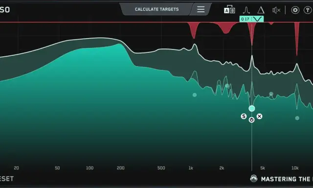 Analyse spectrale pour le mastering EQ. Courbes de fréquences et cibles affichées.