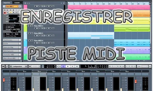 Enregistrement sur une piste MIDI dans Cubase. La piste MIDI est prête pour l'enregistrement.