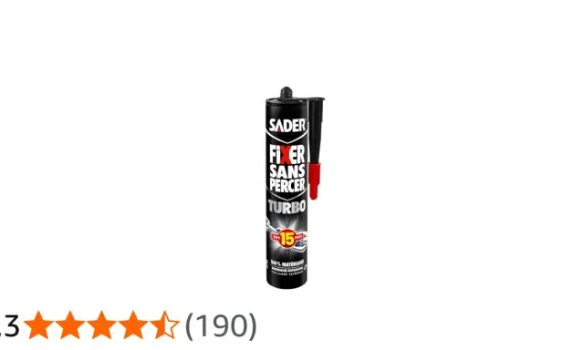 Tube de colle Sader Fixer Sans Percer Turbo, un vrai compresseur de collage pour des fixations extrêmes.