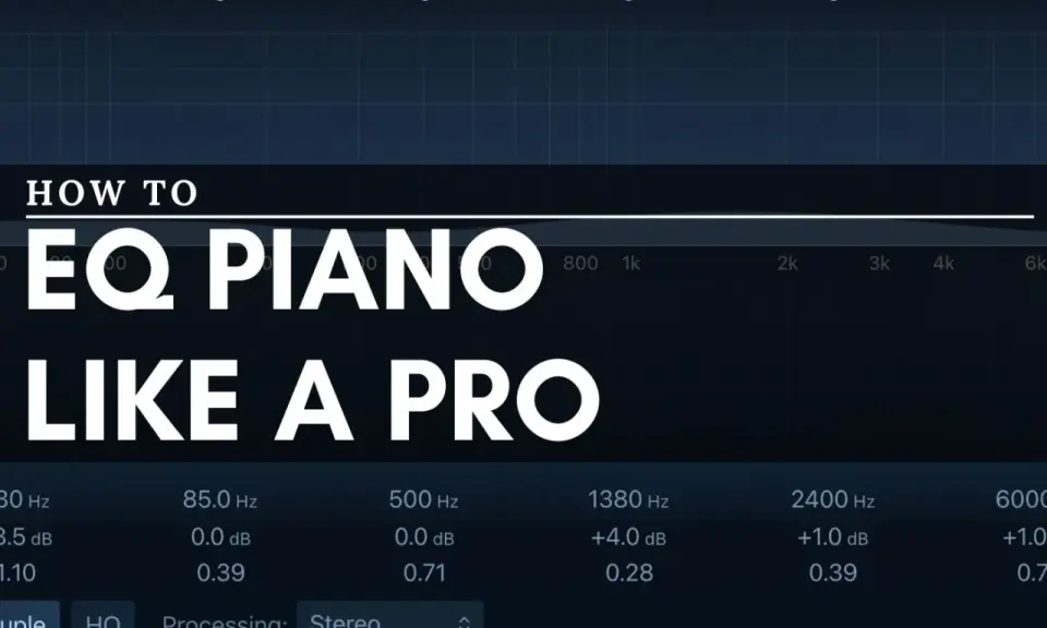 Égaliseur graphique montrant les réglages pour un piano mixage.