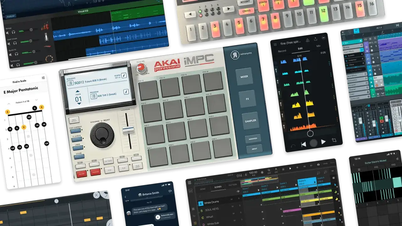 Des applications pour créer sa propre musique : table de mixage, séquenceur, pads, accordeur de guitare et éditeur audio.