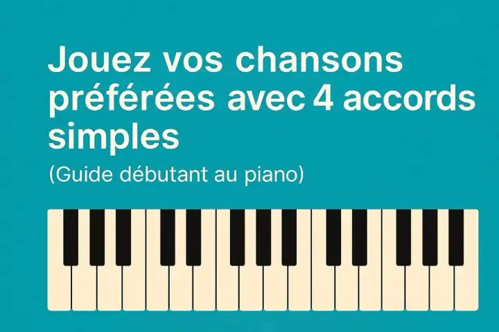Jouez vos chansons préférées avec 4 accords simples au piano. Guide pour débutants.